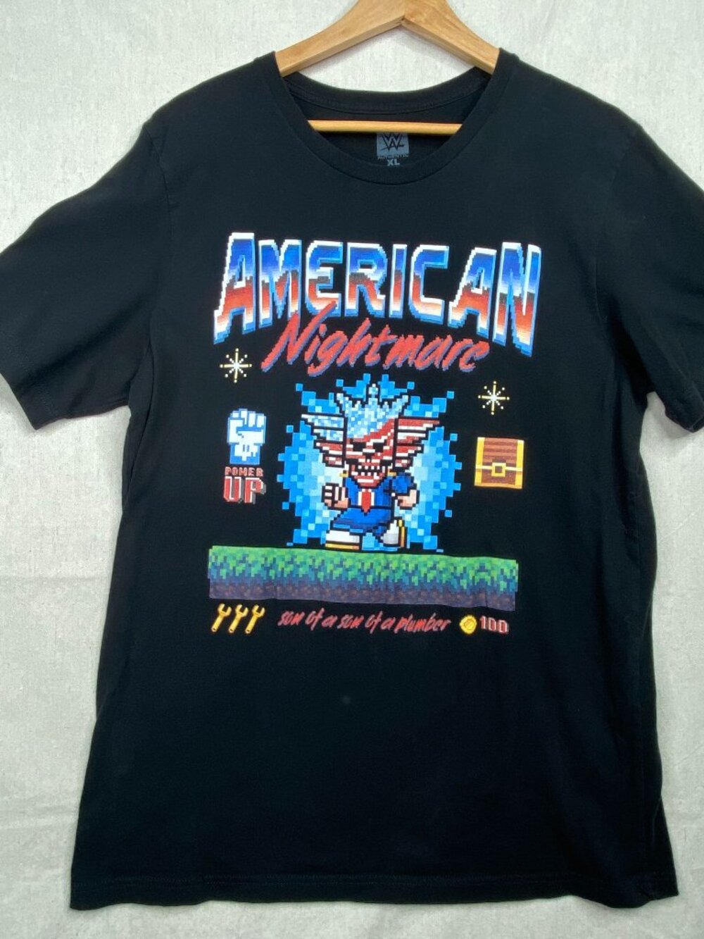 Cody Rhodes American Nightmare Pixelated WWE Wrestling XL T-Shirt Cotton